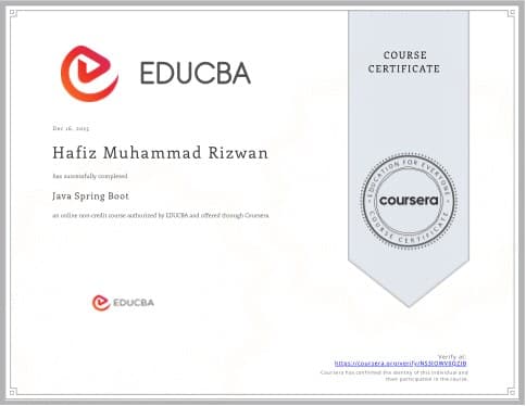 Java Spring Boot certificate — Coursera